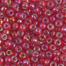 Miyuki rocailles Perlen 6/0 - Silverlined flame red ab 6-1010